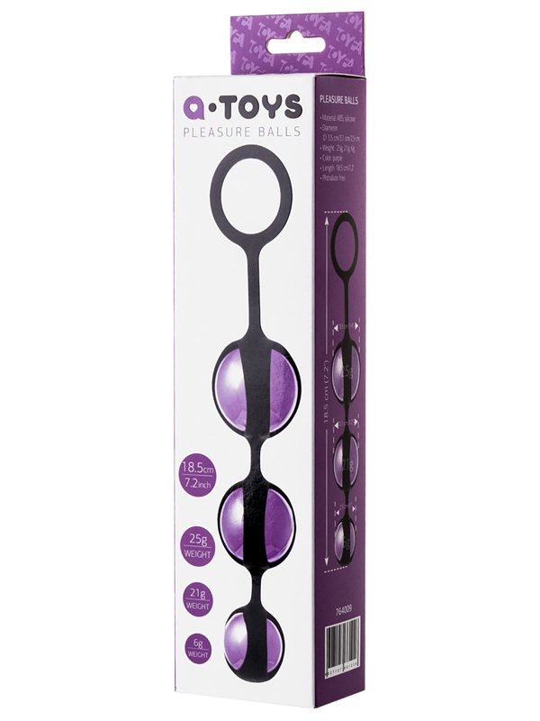 Тройные вагинальные шарики TOYFA A-Toys Ø 3,5 см – фиолетовый