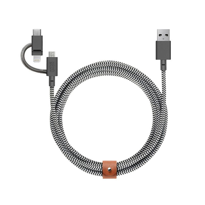 Кабель Native Union Belt Cable Universal USB / Lightning, 2м, зебра