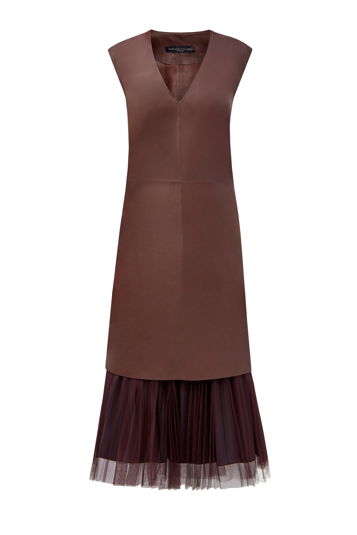 Кожаное платье 2 в 1 со съемной пышной юбкой из вуали