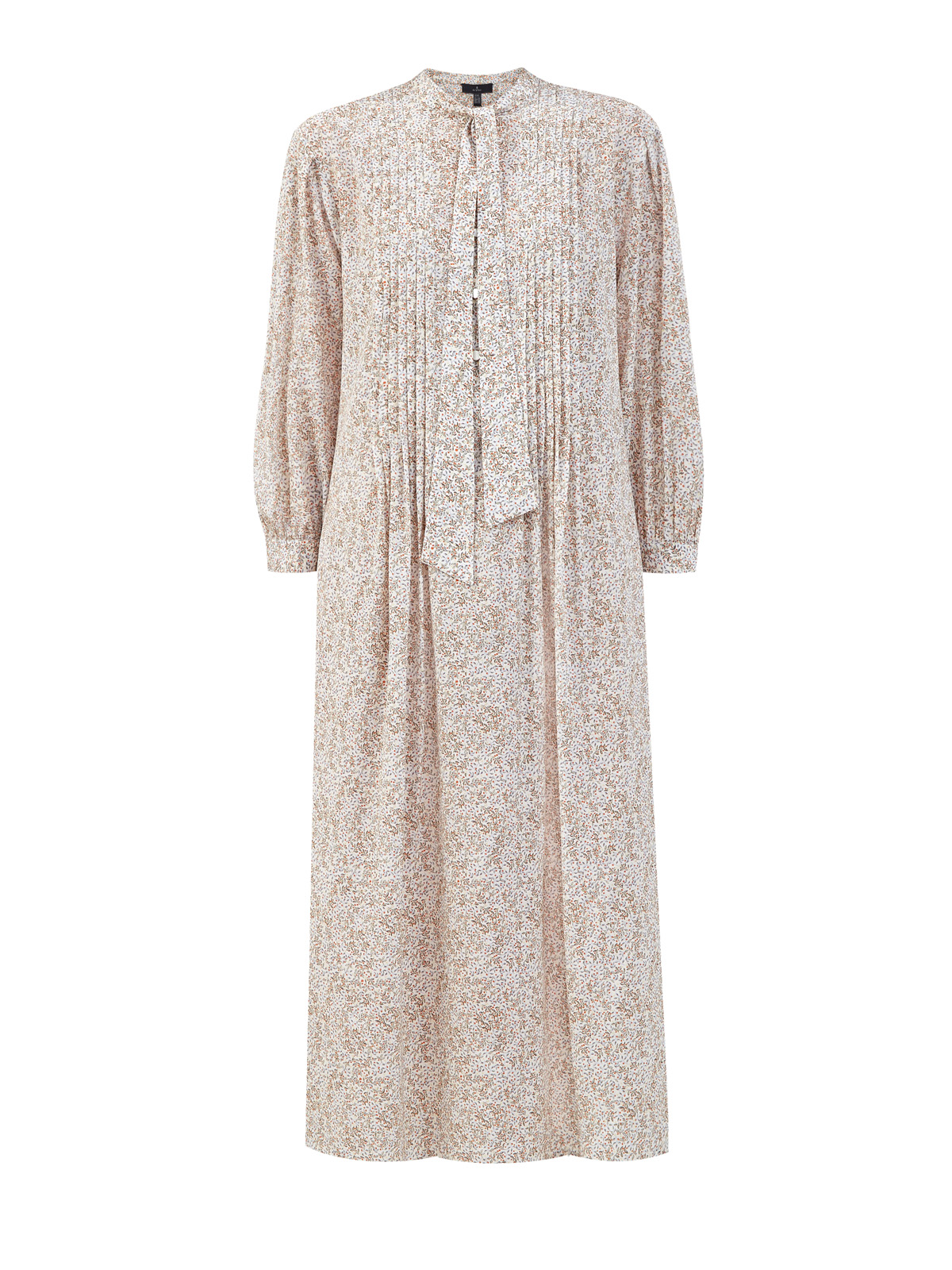 Шелковое платье-рубашка с принтом и лентой в тон