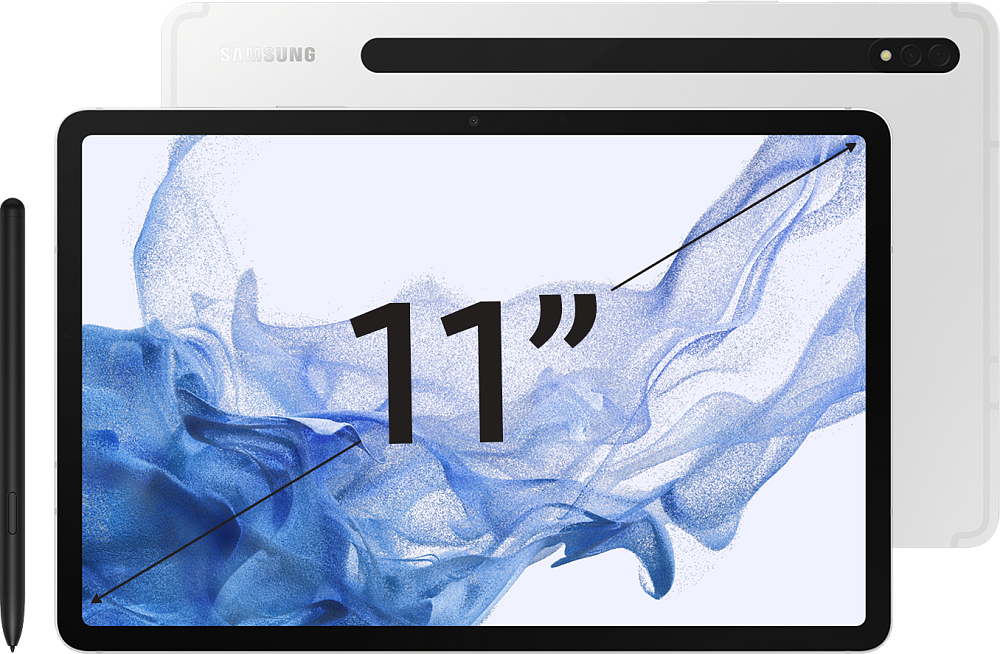 Планшет Samsung Galaxy Tab S8 5G 128 ГБ серебро (SM-X706BZSAGLB)