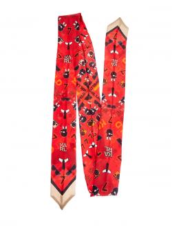 Шелковый галстук с принтом Karl Favorite