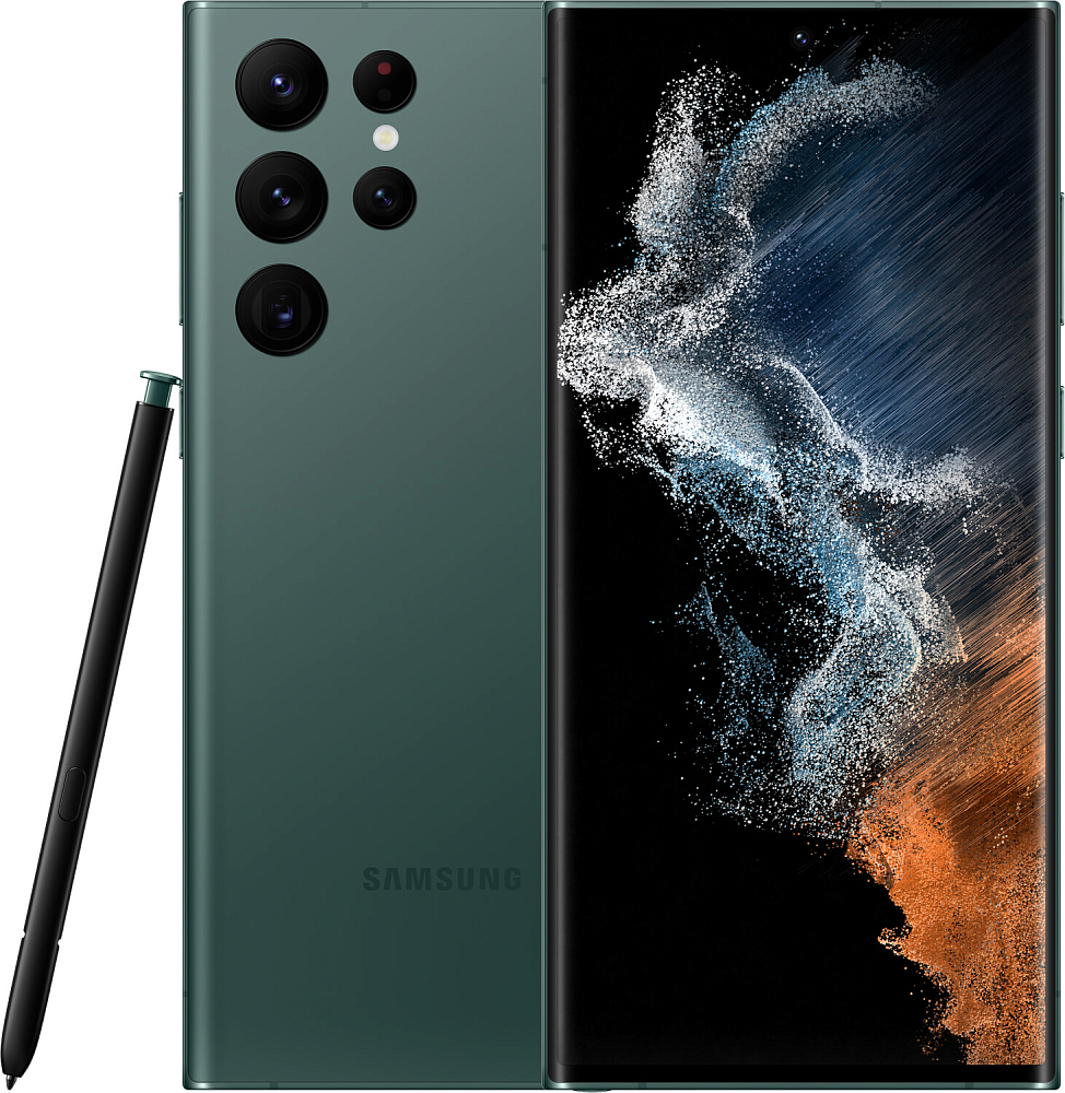 Смартфон Samsung Galaxy S22 Ultra (Exynos) 256 ГБ зеленый (SM-S908BZGGCAU)