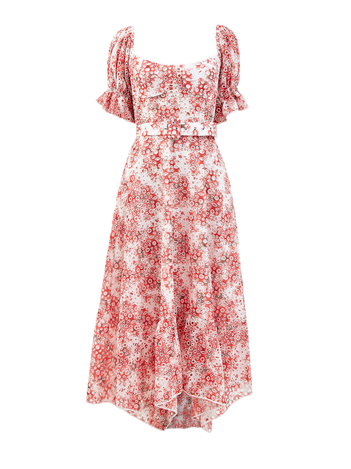 Воздушное платье Lana с цветочной вышивкой и поясом