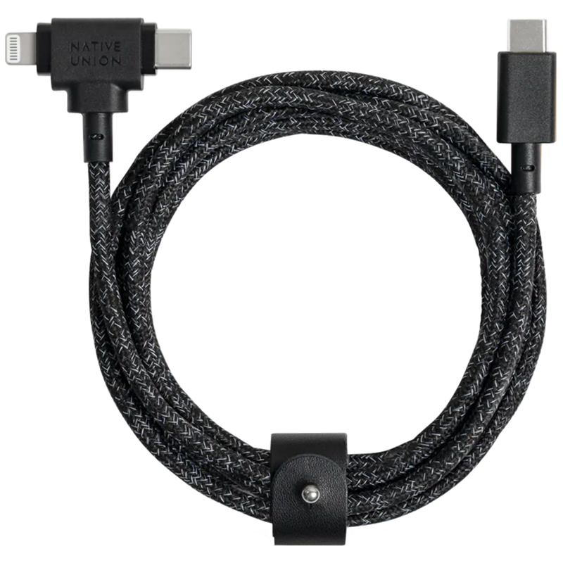 Кабель Native Union USB-C to USB-C/Lightning USB-C / USB-C + Lighting, 1,8м, черный