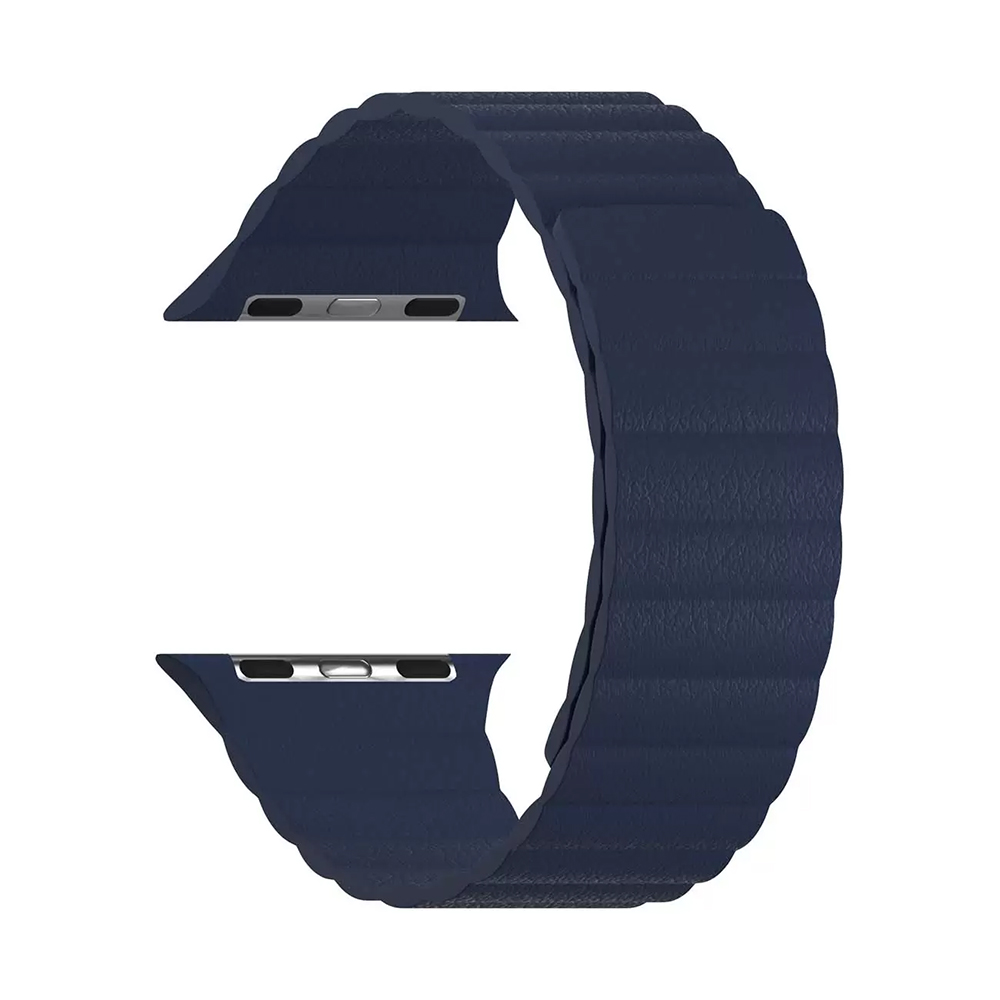 Ремешок Lyambda Pollux для Apple Watch 44/42mm, Кожа, темно-синий