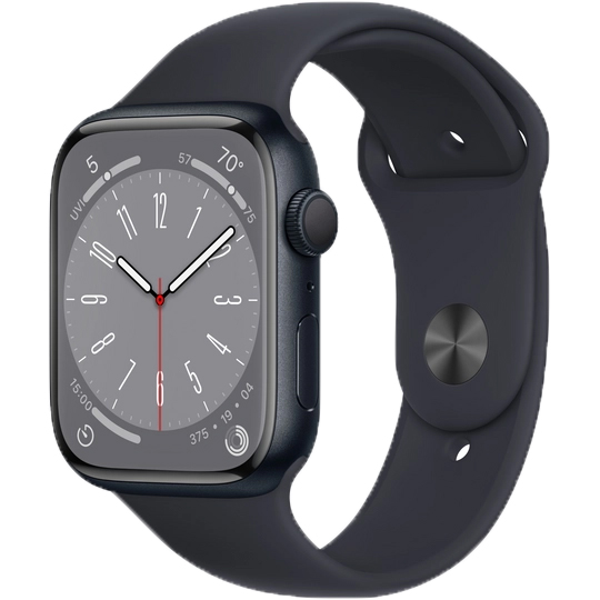 Apple Watch Series 8 GPS 45mm, спортивный ремешок цвета тёмная ночь, IP6X)