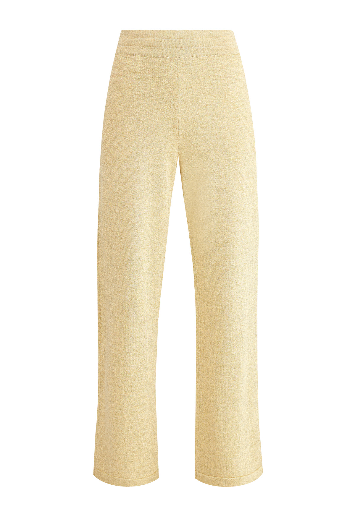 Широкие брюки из мерцающей пряжи с люрексом золотистого цвета