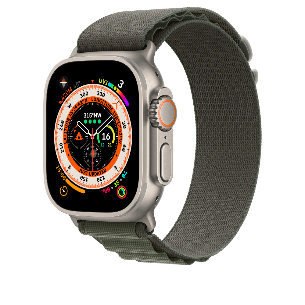 Ремешок Apple Alpine Loop для Apple Watch 49mm, Полиэстер, зеленый