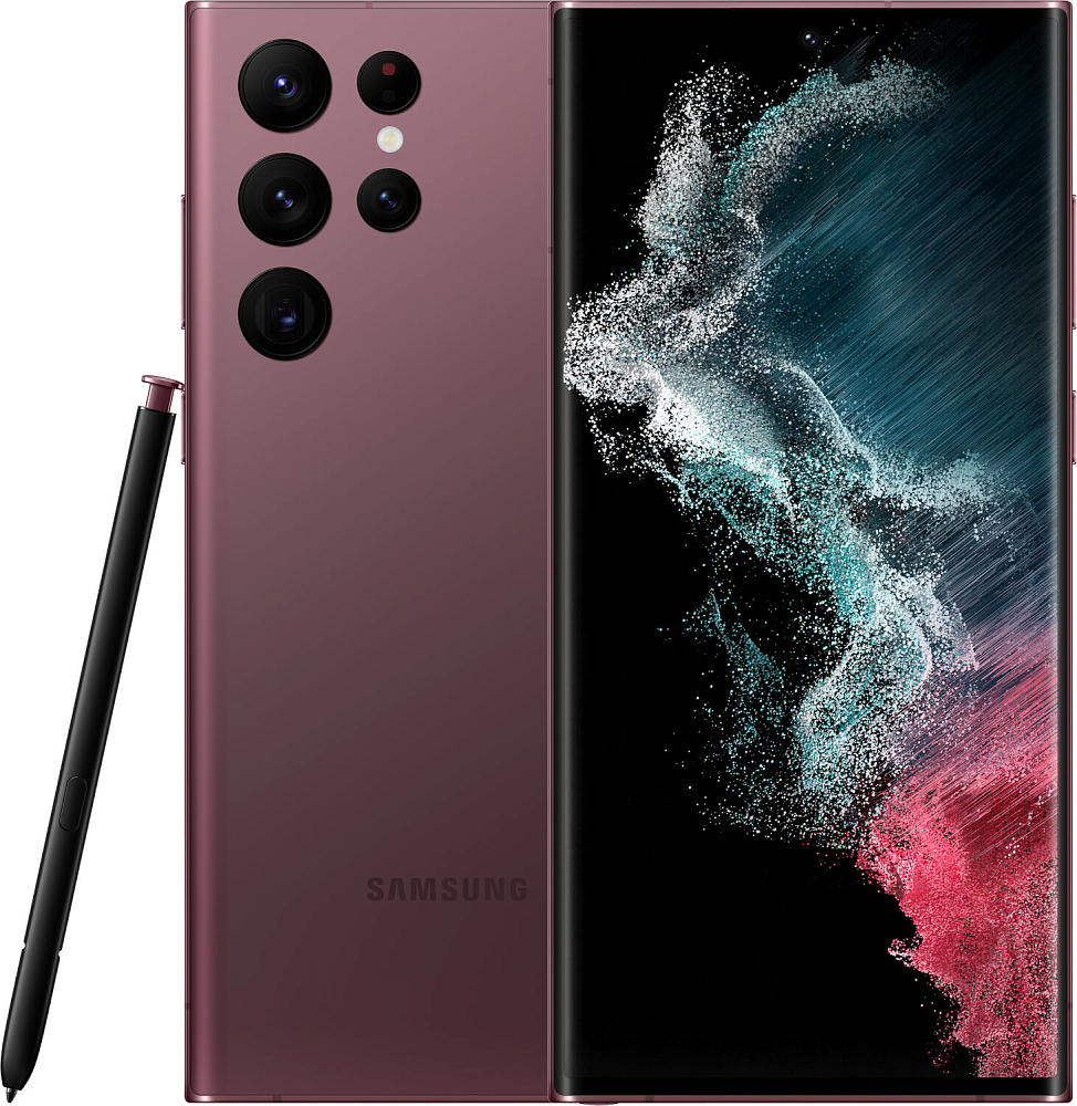 Смартфон Samsung Galaxy S22 Ultra (Exynos) 512 ГБ бургунди (SM-S908BDRHCAU)