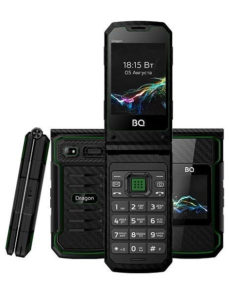 Мобильный телефон BQ 2822 Dragon Black/Green Хорошее состояние