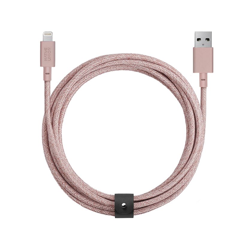 Кабель Native Union Belt Cable XL USB / Lightning, 3м, розовый