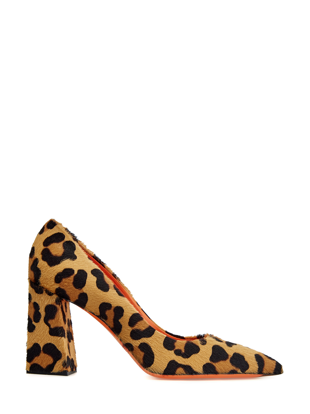 Туфли из меха с леопардовым принтом