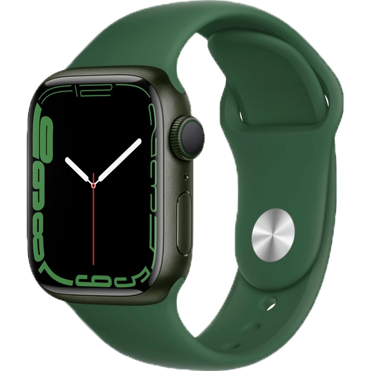 Apple Watch Series 7 GPS 45mm (корпус - зеленый, спортивный ремешок цвета зеленый клевер, IP67/WR50)