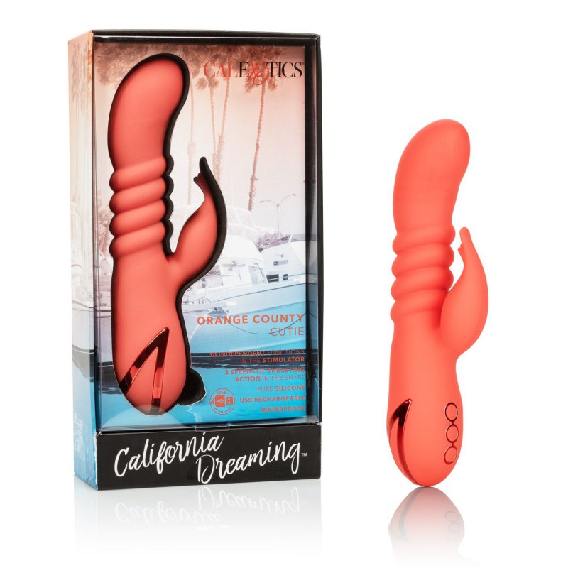 Вибромассажёр с имитацией фрикций Calexotics California Dreaming Orange County Cutie - оранжевый