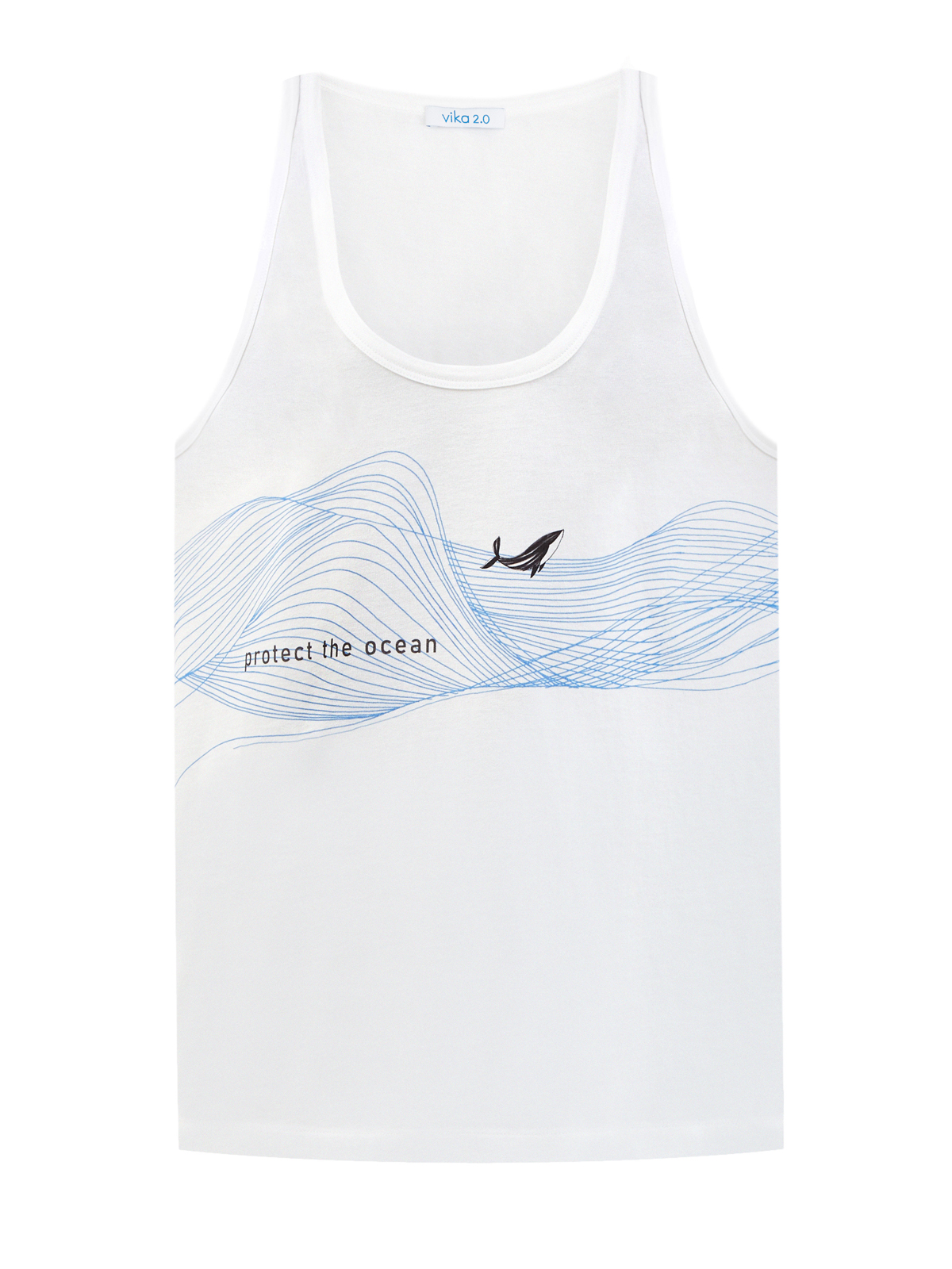 Удлиненная футболка из хлопка organic с принтом Protect the Ocean