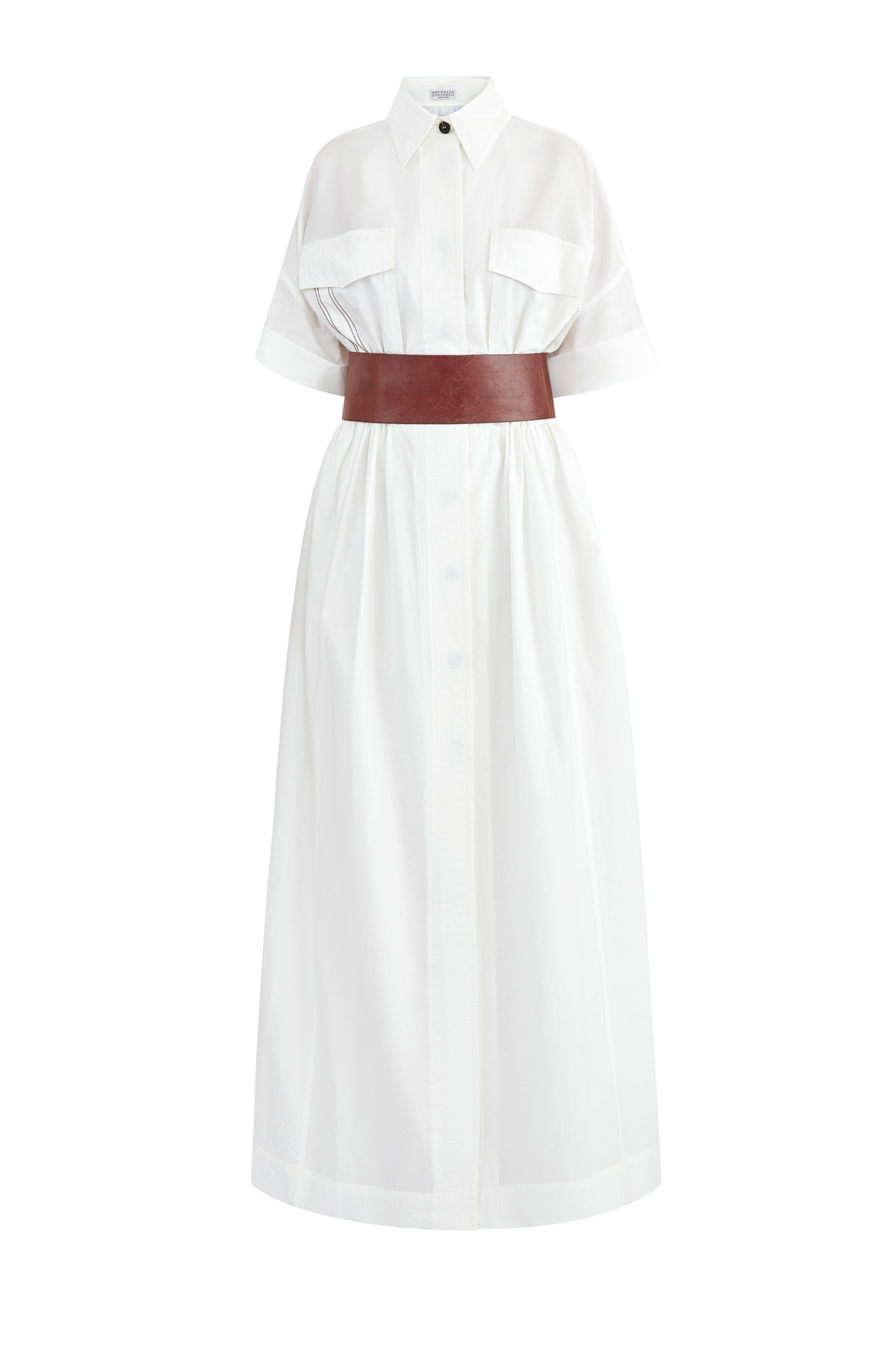 Платье-рубашка из воздушного поплина с корсетным поясом в стиле вестерн
